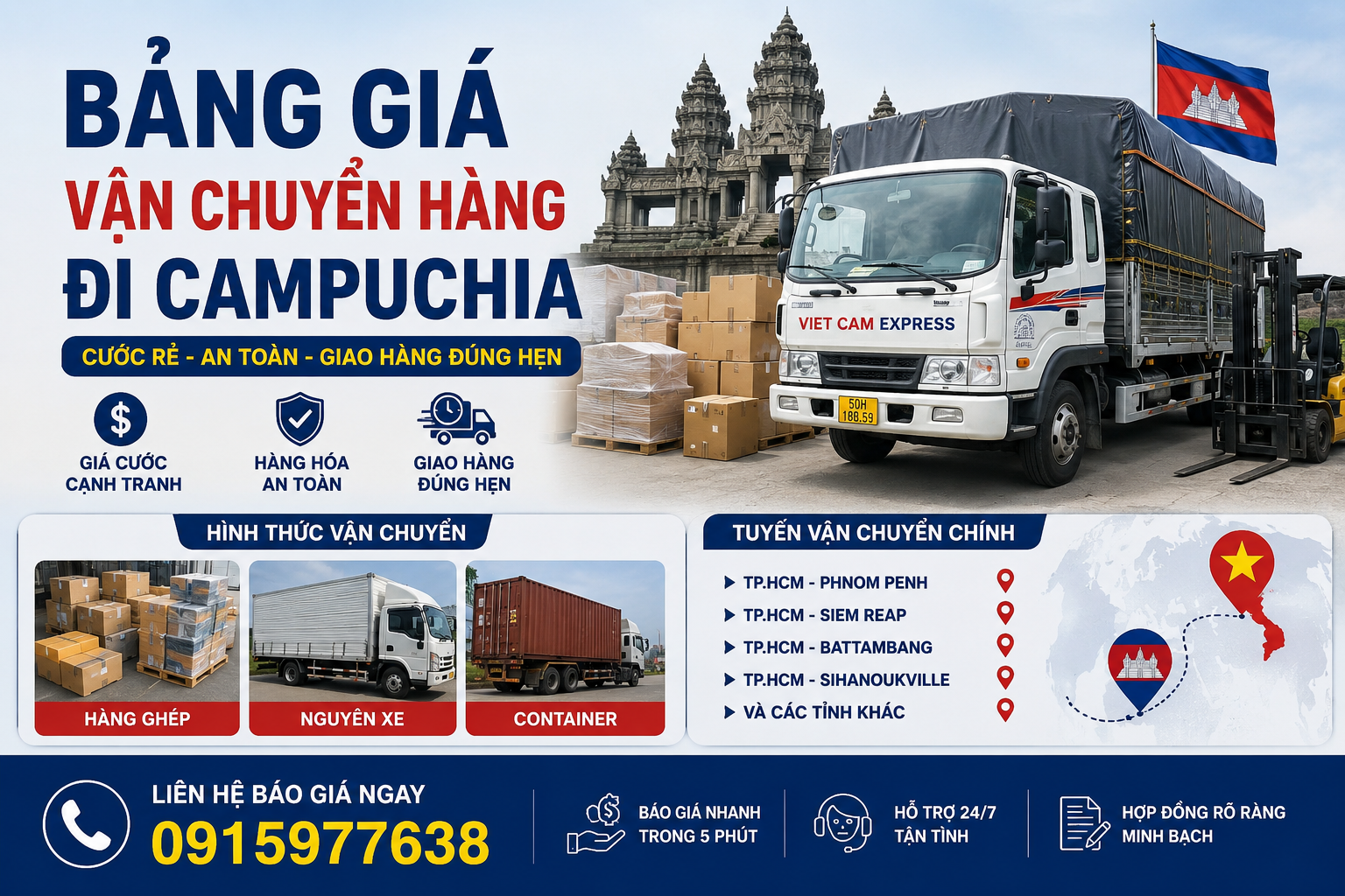 bảng giá gửi hàng đi campuchia